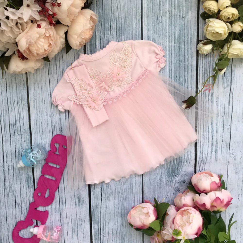 160 - К/Р. Платье с повязкой на голову,хлопок 100 % интерлок 56,62,68