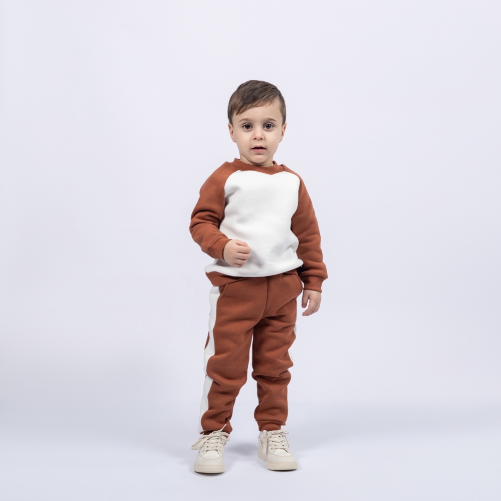 314-Ш. Свитшот + Штаны, шоколад, хлопок 65%, 35% ПЭ, 3-х нитка (начес) 80,86,92