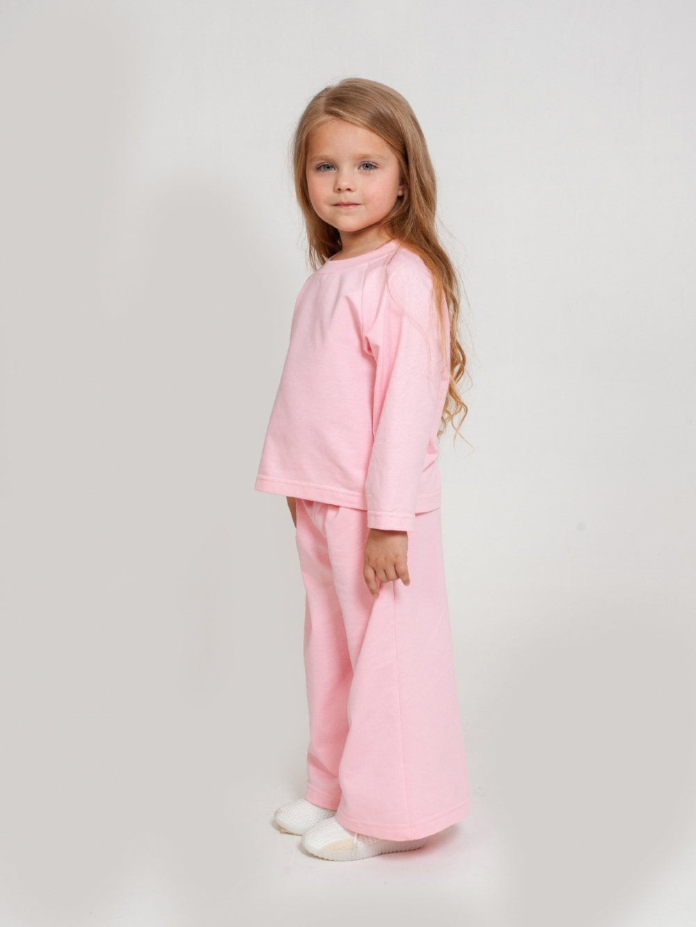 323-Р. Костюм детский Палаццо, розовый, хлопок 70%, 25% ПЭ, 5% лайкра, футер 2-х нитка без начеса, размеры 86,92,98,104,110,116
