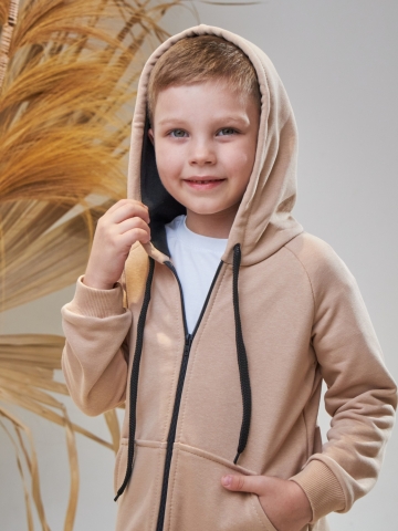 328-К. Костюм детский  на молнии, капучино хлопок 65%, 35% ПЭ, 3-х нитка без начеса 80,86,92