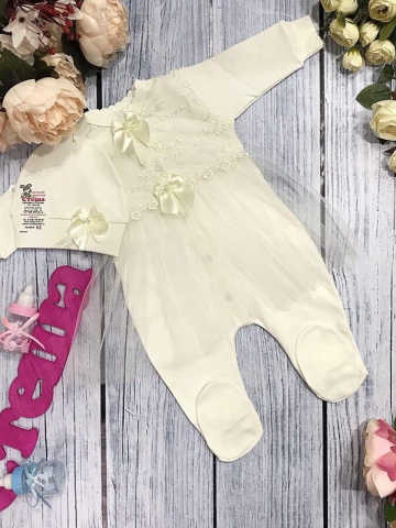 108. Комбинезон с шапкой молочный,100% хлопок интерлок