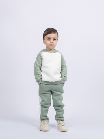 314-ОЛ. Свитшот + Штаны, олива, хлопок 65%, 35% ПЭ, 3-х нитка (начес) 98,104,110,116