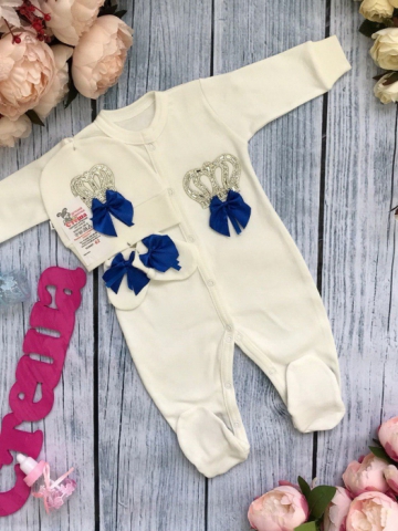 Купить оптом 166. Комбинезон с шапкой и царапками,100% хлопок интерлок в Химках