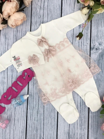 Купить оптом 258-П. Комбинезон с шапкой, хлопок 80% велюр 20% ПЭ, пудра в Химках