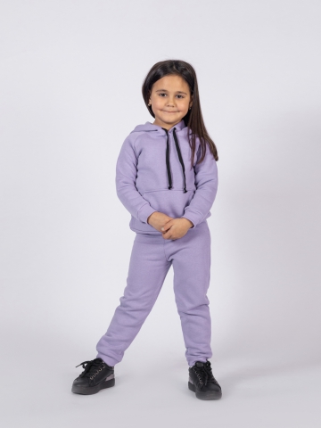296-СР. Свитшот с капюшоном  + Штаны, хлопок 65%, 35% ПЭ, 3-х нитка (начес) сирень 80,86,92