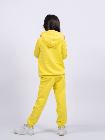 311-Ж. Свитшот с капюшоном + Штаны, хлопок 65%, 35% ПЭ, 3-х нитка ( без начеса) желтый 80,86,92