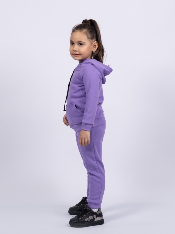 311-Л. Свитшот с капюшоном + Штаны, хлопок 65%, 35% ПЭ, 3-х нитка ( без начеса) лиловый 122,128,134,140