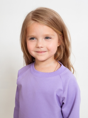 323-Л. Костюм детский Палаццо, лиловый, хлопок 70%, 25% ПЭ, 5% лайкра, футер 2-х нитка без начеса, размеры 86,92,98,104,110,116