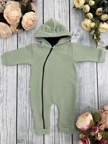 Купить оптом 315-ОЛ. Комбинезон с капюшоном, хлопок 65%, 35% ПЭ, 3-х нитка без начеса + интерлок 62,68,74,80 в Химках