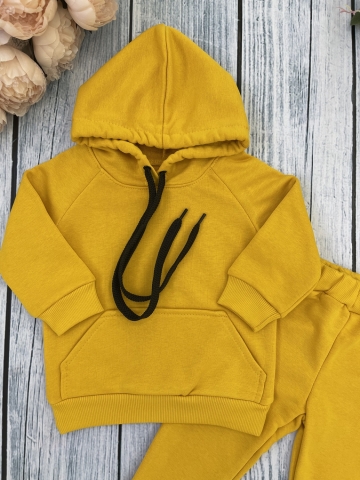 311-А. Свитшот с капюшоном + Штаны, хлопок 65%, 35% ПЭ, 3-х нитка ( без начеса) апельсин 122,128,134,140